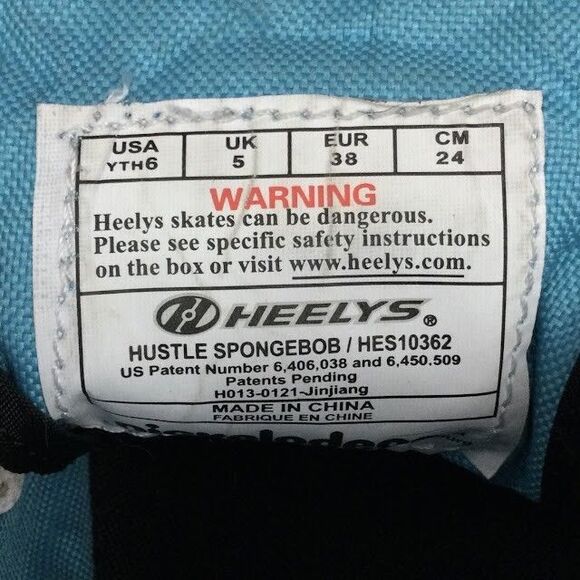 Heelys-Youth Sz 6-Hustle Spongebob-HES10362 -No Wheels-Blue Ocean TV Nickelodeon - Picture 12 of 12